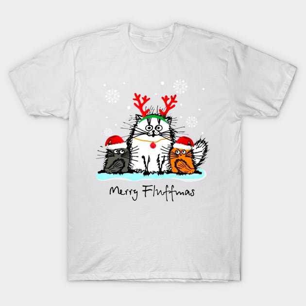 Merry Fluffmas T-Shirt by kimmygoderteart